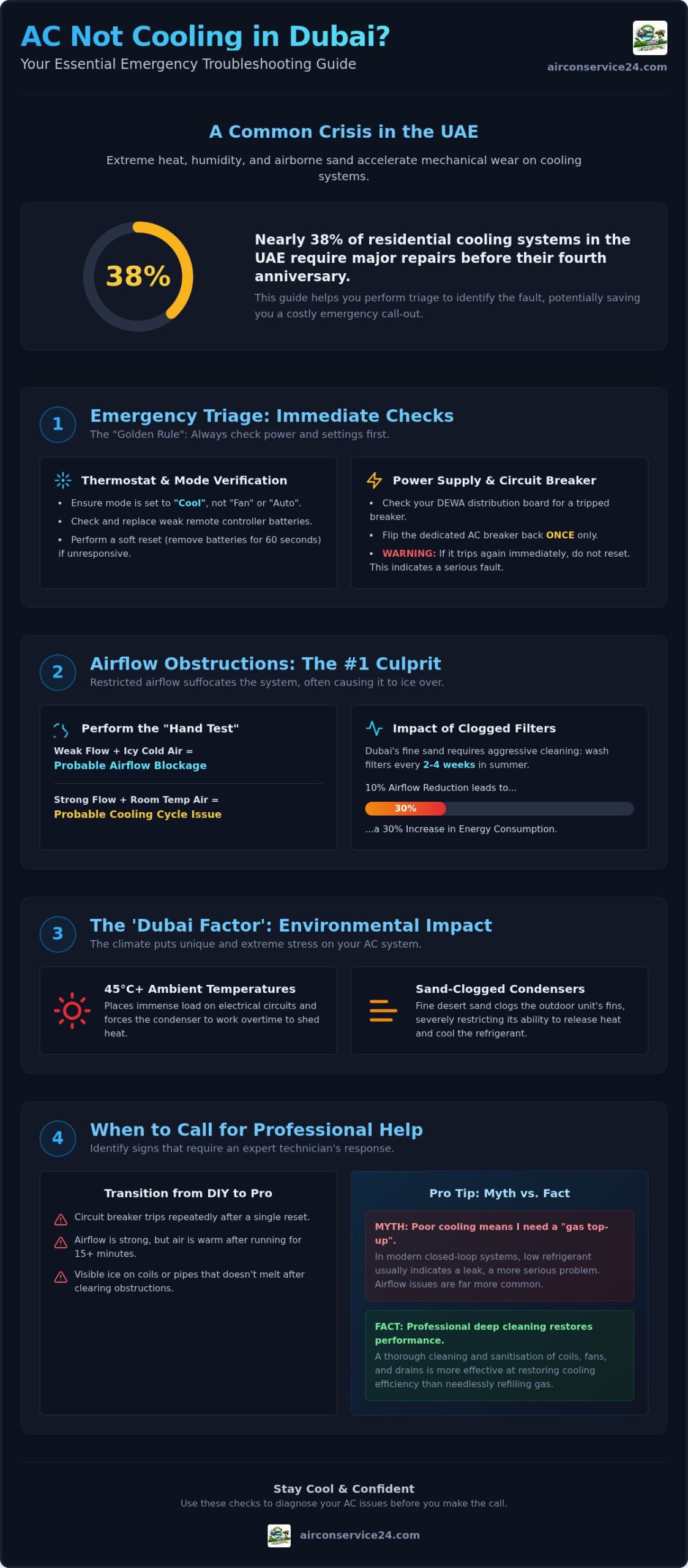 AC Not Cooling in Dubai? 5 Steps Before Calling a Pro