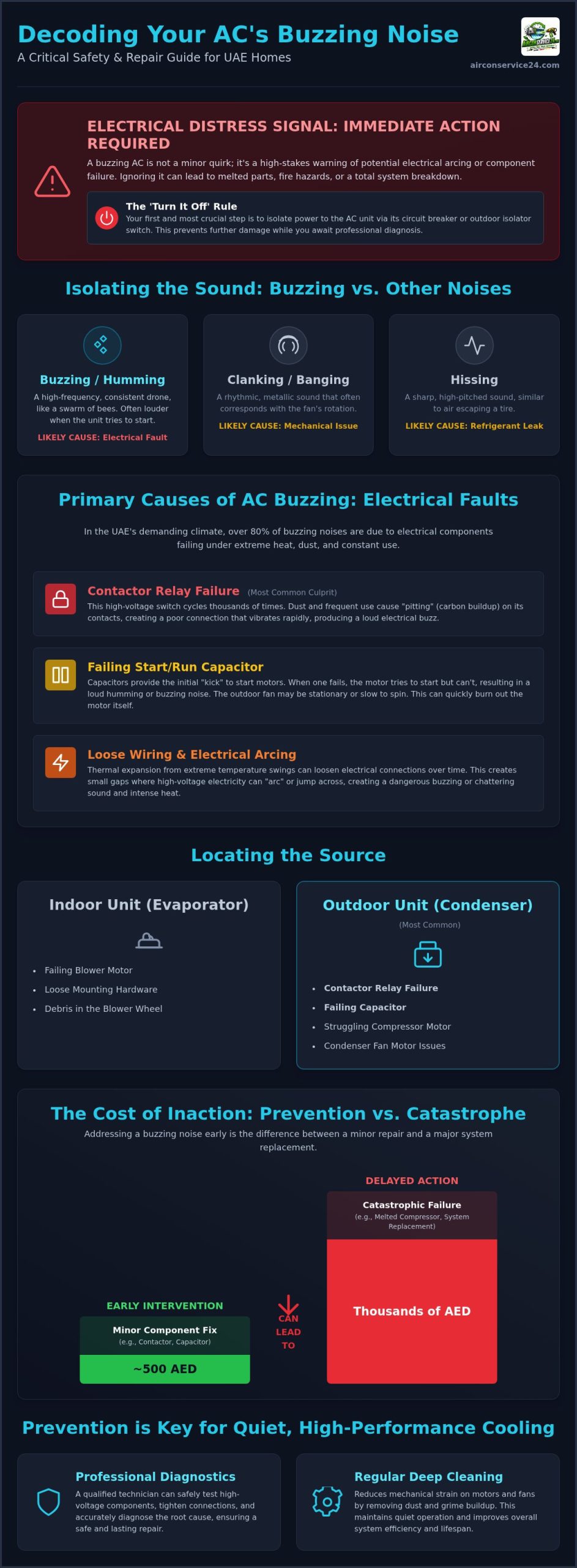 AC Unit Making Loud Buzzing Noise? Causes, Risks, and 2026 Repair Guide