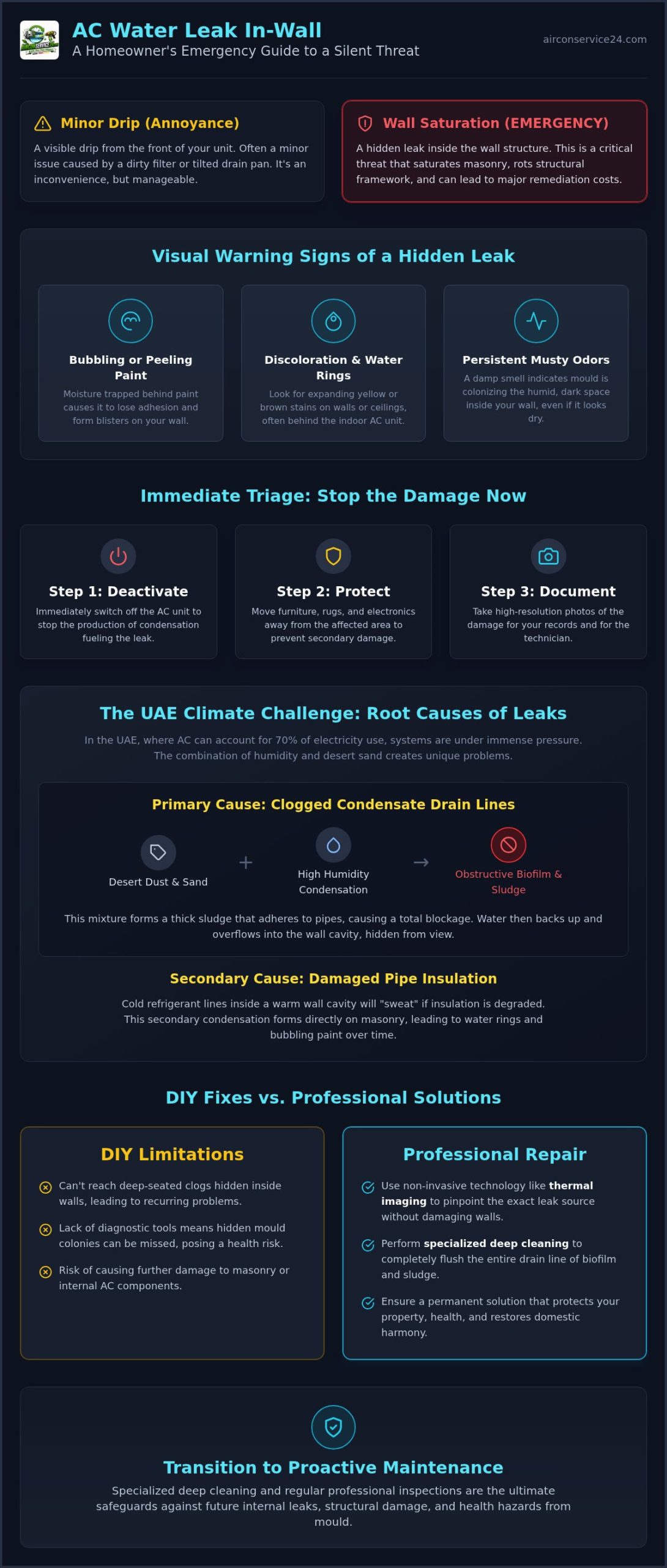 Fixing AC Water Leaks in Walls: UAE Homeowner Guide