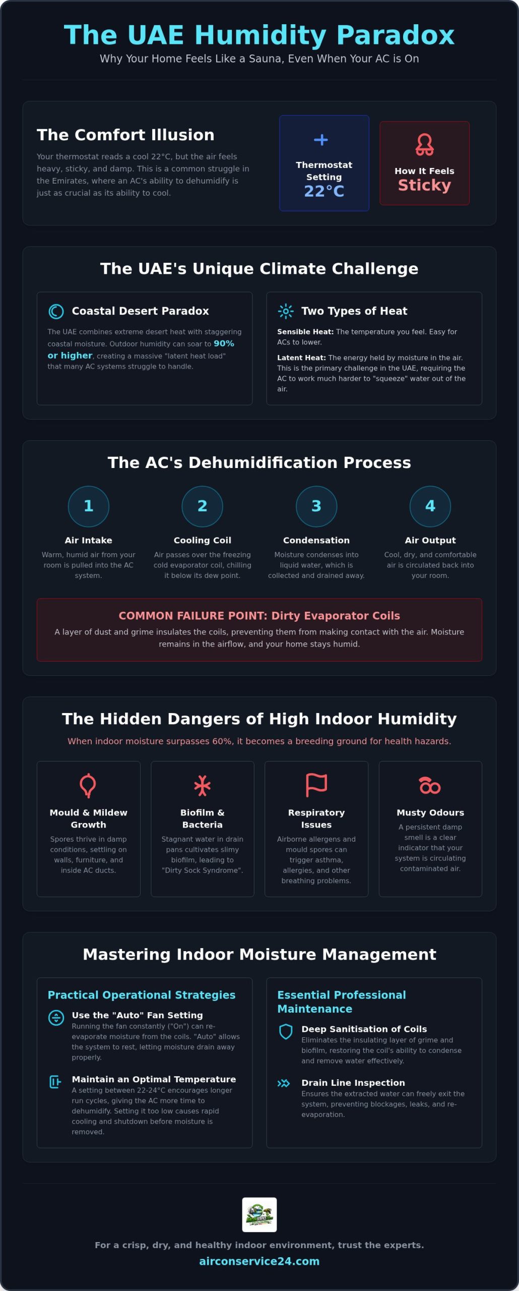 AC Humidity Control (Dubai & UAE): The National Guide to Indoor Comfort